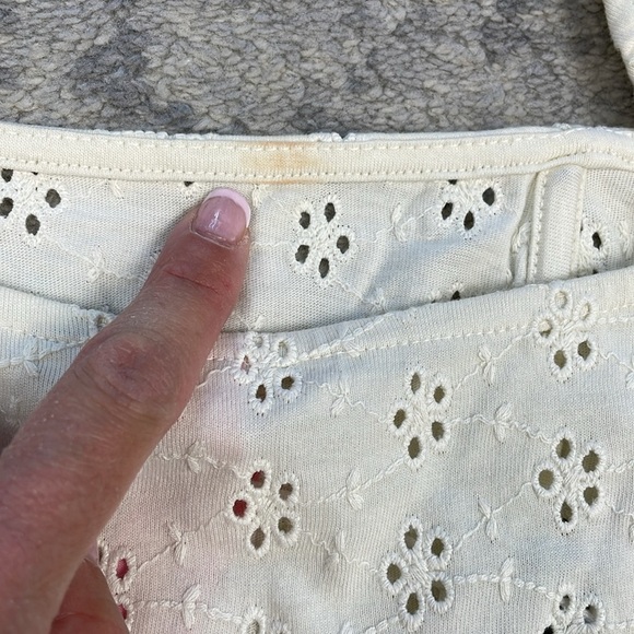 NWT Vero Moda Eyelet Crop Top Pointed V Hem Square Neck Sz S - Picture 7 of 10